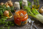 Салат со скумбрией на зиму с овощами "Рыбка моя"